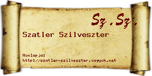 Szatler Szilveszter névjegykártya