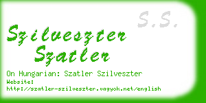 szilveszter szatler business card
